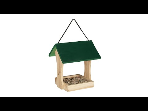 Vogelfutterhaus zum Aufhängen Braun - Grün - Holzwerkstoff - 23 x 26 x 21 cm