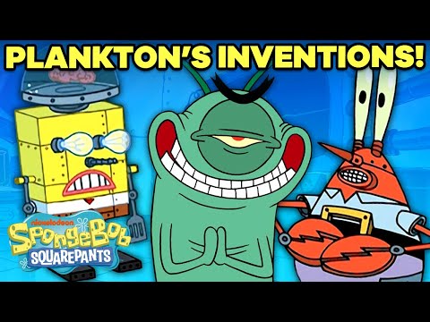 痞子用來偷竊蟹皇堡祕方的每一項發明？| 海綿寶寶 (Every Invention Plankton Used to Steal the Krabby Patty Secret Formula ? | SpongeBob)