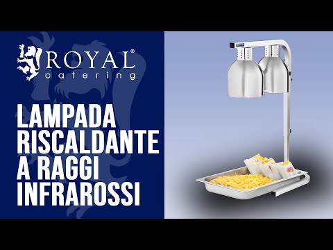 Video - Lampada riscaldante per alimenti a raggi infrarossi - con contenitore GN 1/1