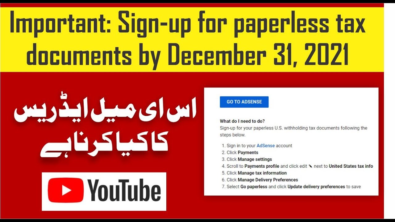 Important: Sign-up for paperless tax documents by December 31, 2021