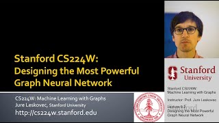 Stanford CS224W: ML with Graphs | 2021 | Lecture 9.2 - Designing the Most Powerful GNNs
