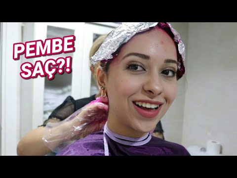 EVDE SAÇIMI PEMBE RENGE BOYADIM!