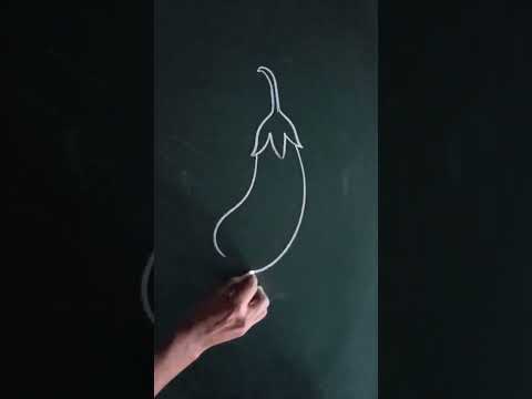 how to draw brinjal#drawing #easy #art #vegetable #lineart #ytshorts #baigan #shorts #simple