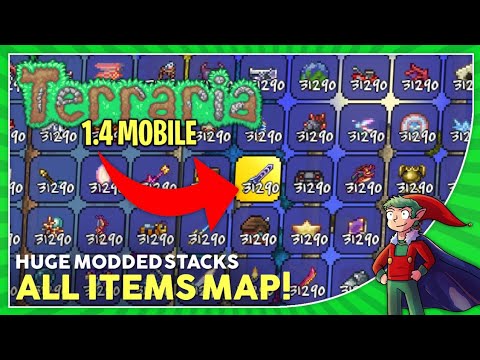 Terraria 1.4 Mobile - HUGE Modded ALL Items World Download! (Android/IOS)