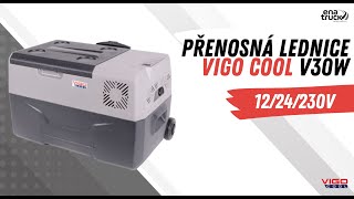 Přenosná kompresorová autochladnička Vigo Cool V30W, 30 l 12/24/230V, Rukojeť a kolečka