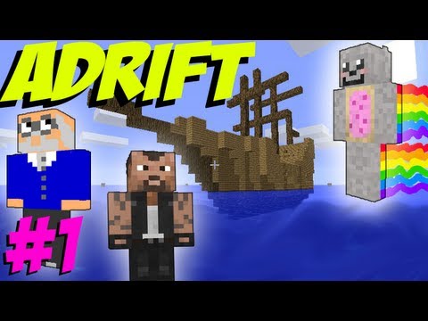 Minecraft: Adrift with Girl on Duty, Kevin and Crowley #1 - FEED THE CAT!