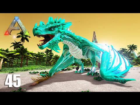 Taming a beautiful BLUE CRYSTAL WYVERN - ARK Crystal Isles #45