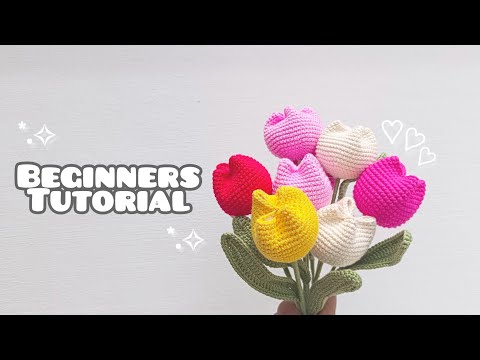 ♡Crochet Tulip🌷 | Tutorial | Crochet by anisha #crochettutorial #crochetpattern
