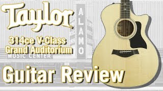 Video thumbnail for What Does V-Class Bracing Sound Like? Review of New Taylor 314ce V-Class Acoustic Electric Guitar by Alamo Music Center