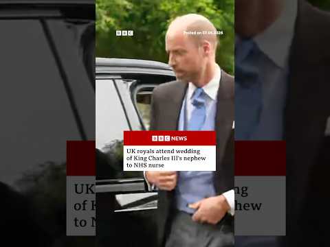 UK royals attend wedding of King Charles III's nephew Peter Phillips to NHS nurse. #BBCNews