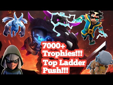 7k Trophies!!!End Season Top Ladder Push With PEKKA BRIDGE SPAM |Clash with J |phatcat |clash royale