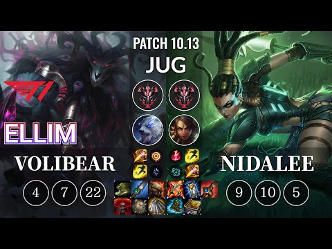 T1 Ellim Volibear vs Nidalee Jungle - KR Patch 10.13