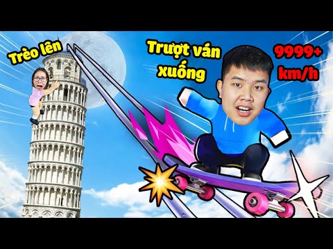 Thi trèo lên cao nhất rồi trượt ván trượt xuống siêu mạo hiểm !? bqThanh Lao Vù Vù Ốc Sợ Hãi