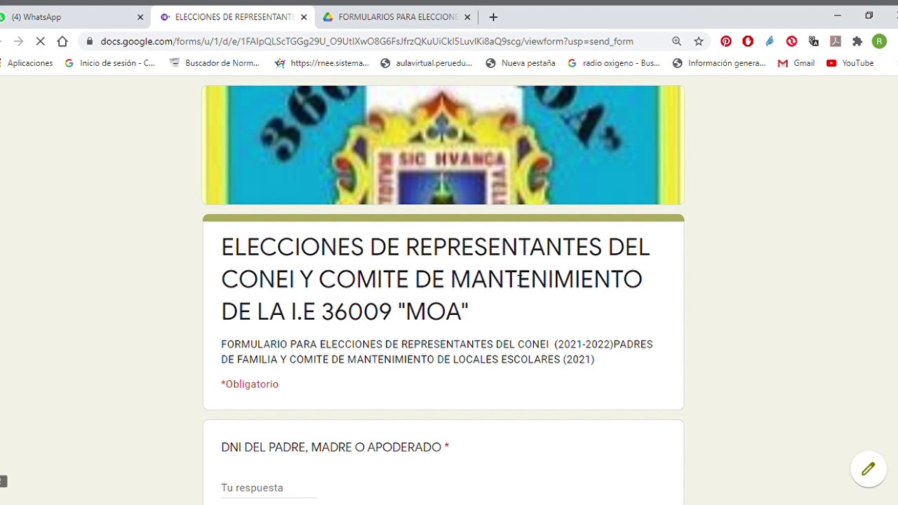 VIDEO TUTORIAL PARA PADRES DE FAMILIA  ELECCIONES CONEI Y COMITE DE MANTENIMIENTO