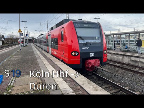 Die Mitfahrt mit der S19 von Köln Hbf bis Düren