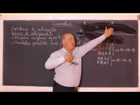 1/2 1076 Criterii coliniaritate in plan Th Menelaus Problema coliniaritate in spatiu Clasa 8