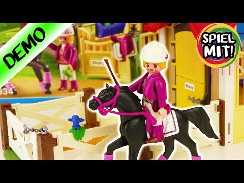 Playmobil Reiterhof Country Deutsch | Aufbau Pferdehof Stall für Ebony | Kleiner Stall als Ergänzung