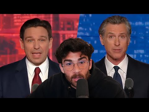 Gavin Newsom DESTROYS Ron Desantis In Debate | Hasanabi reacts