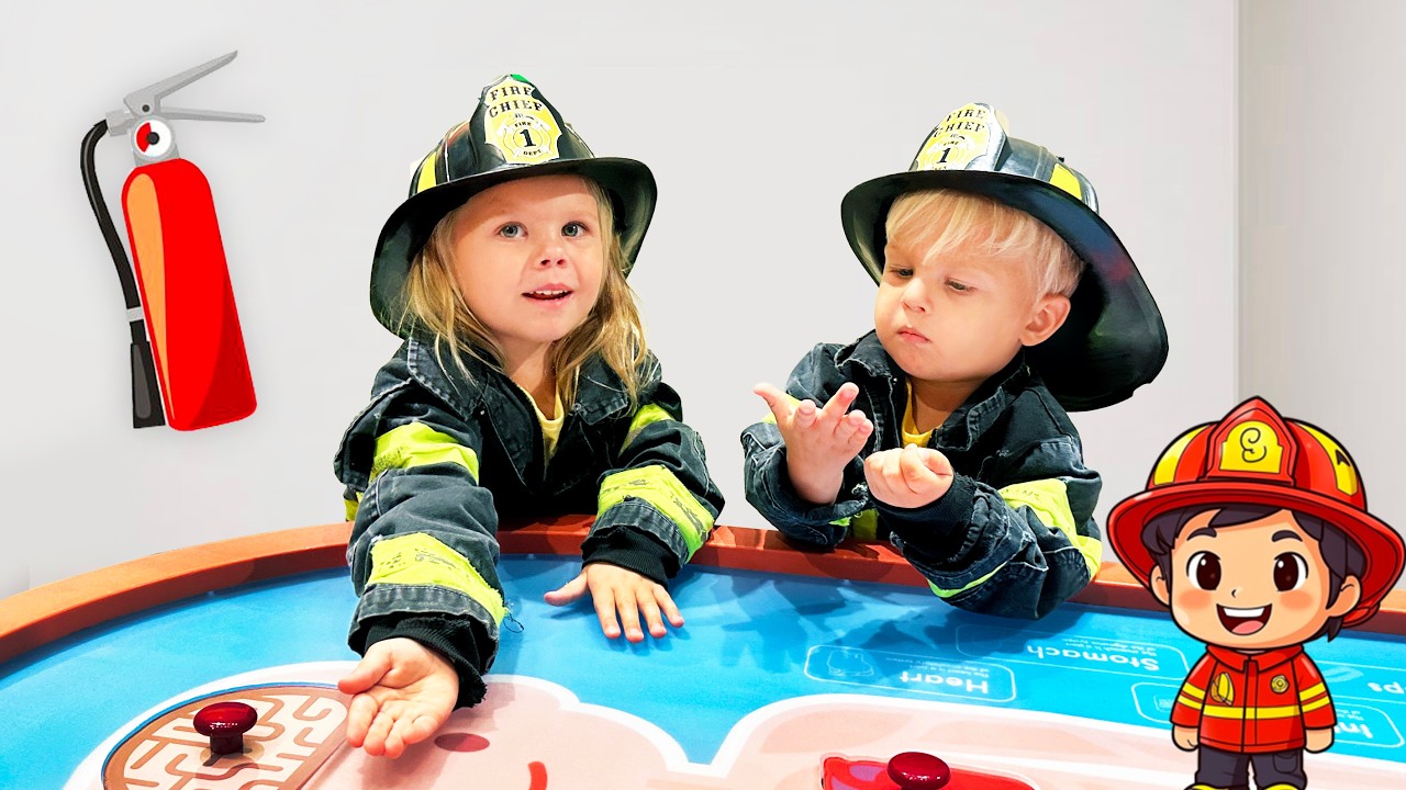 Naomi and David Hero Adventure! Firefighter and Police Fun