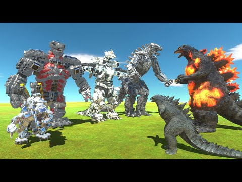 Mechagodzilla of Evolution VS Godzilla Team - Animal Revolt Battle Simulator