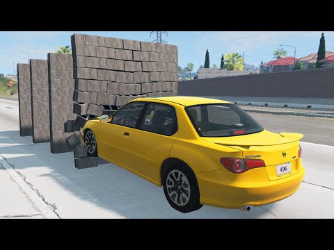 Cars vs Brick Wall - BeamNG Drive