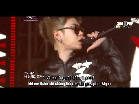 [Vietsub] Kim Wan Sun ft Yong Jun Hyung - Be Quiet @ 111028 Music Bank {Beast Team} 360kpop