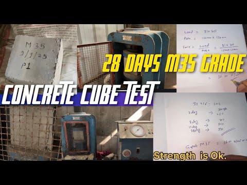 M35 Grade Concrete Cube Test | 28 Days Compressive Strength with Calculation (IS Code Method)