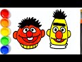 Drawing Bert And Ernie Face From Sesame Street Sesame Street Drawing Ernie Face