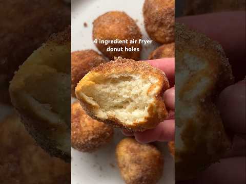 4 ingredient air fryer donut holes 🤎✨ #airfryer #easyrecipe #easydessert #airfryerrecipes