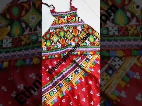 Machine kids satin velvet patch border lehnga with embroider...