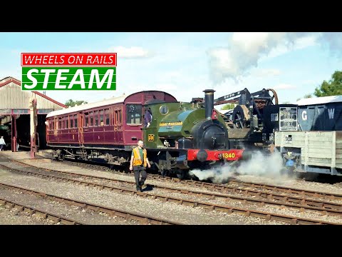 GWR 0-4-0ST 1340 "Trojan" & Railmotor Coach 92 at Didcot Railway Centre, 17/9/22.