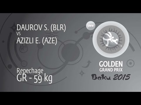 Repechage GR - 59 kg: E. AZIZLI (AZE) df. S. DAUROV (BLR), 12-7