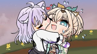 【手描き】猫又おかゆに甘い風真いろは【ハルノコ/ホロライブ/切り抜き】