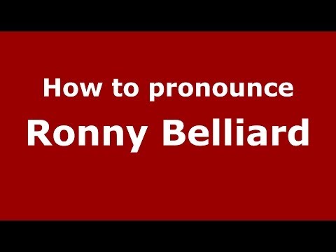 How to pronounce Ronny Belliard (Dominican Republic) - PronounceNames.com