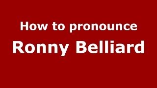 How to pronounce Ronny Belliard