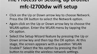 Brother mfc-l2700dw wifi setup