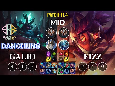 SRB Danchung Galio vs Fizz Mid - KR Patch 11.4