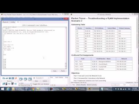 CCNA2 3.2.4.8 Packet Tracer Troubleshooting a VLAN Implementation Scenario 2