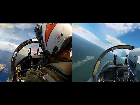 DCS - Recovery case 1 carrier landing comparison, Real life vs DCS