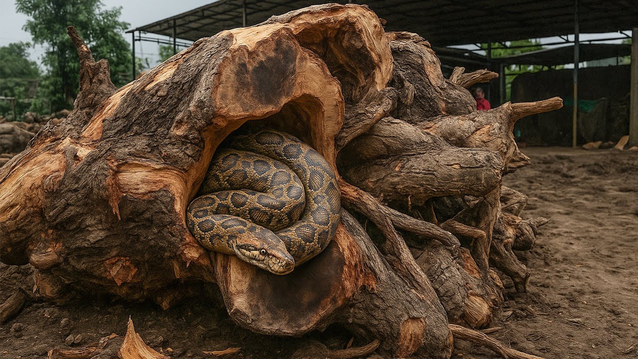 Life Threatening Tree Felling ‼ Only the Sawmill Dared to Cut It Down