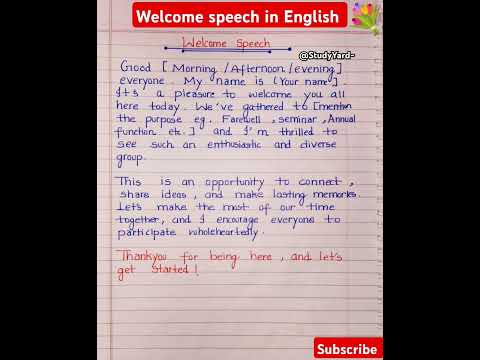 Welcome speech in english l welcome speech l How to deliver welcome speech l Speech writing format