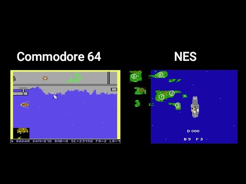 [C64 vs. NES] Raid on Bungeling Bay バンゲリングベイ - Commodore 64 vs. Nintendo Entertainment System.