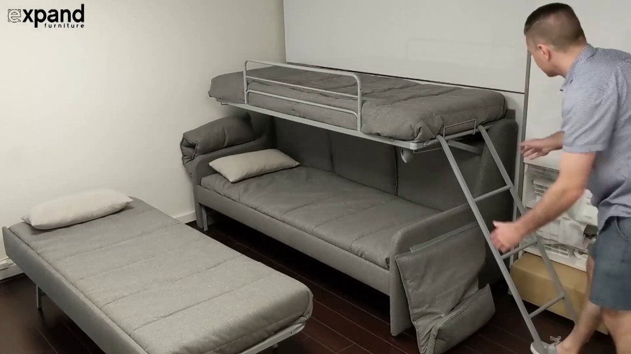 Watch video Italian Sofa Bunk Bed With 3 Hidden Single Beds Now Italian Sofa Bunk Bed With 3 Hidden Single Beds