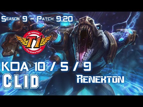 SKT T1 Clid RENEKTON vs PANTHEON Top - Patch 9.20 EUW Ranked