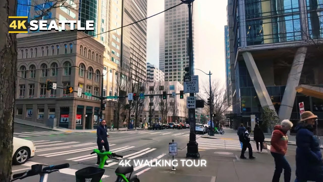 [4k] SEATTLE City Walk - Pike to Pioneer Square on a foggy day