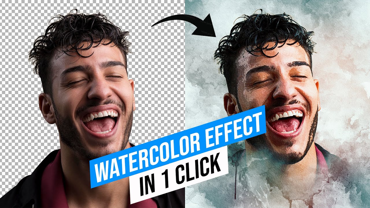 Watercolor Effect Photo Effect in 1 Click FREE | Nihal's Alignart