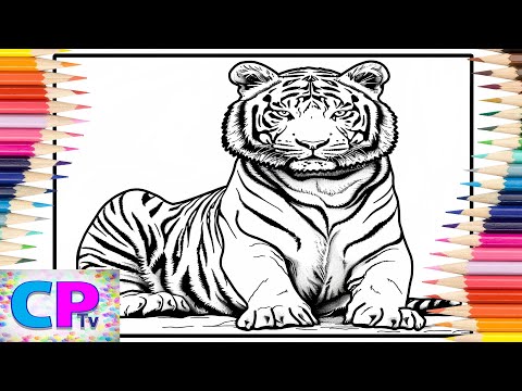 Powerful Tiger Coloring Pages/Wild Animals/Copic Markers/@coloringpagestv /Elektronomia - Lion King
