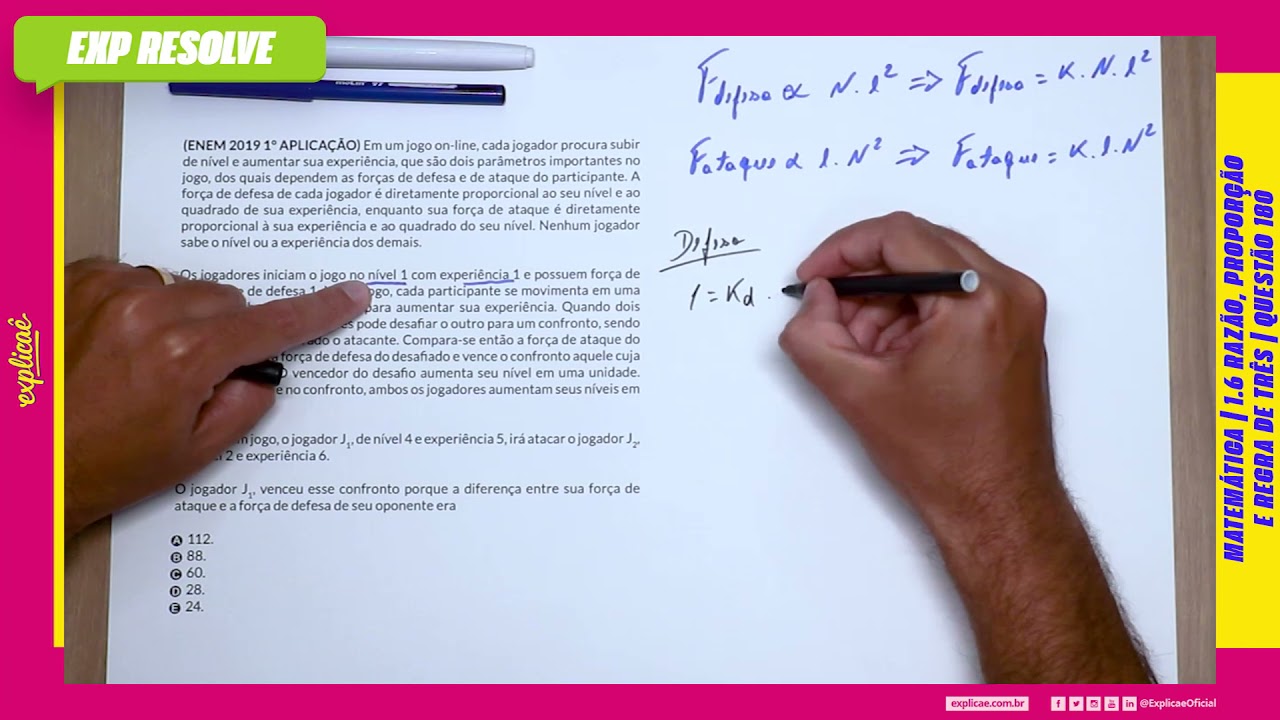 EM UM JOGO ON-LINE, CADA JOGADOR PROCURA SUBIR DE NÍVEL (...) | RAZA?O, PROPORC?A?O E REGRA DE TRE?S