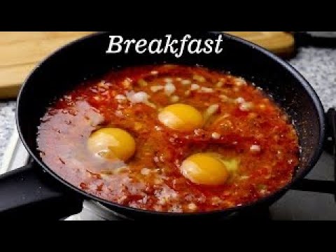 Menemen Turkish Eggs Dish With Cheese And Tomatoes Sauce || Turkish Breakfast Recipe