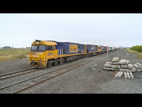 NR52 "R U OK?" Leading 3PS6 Diverted Pacific National Freight Train (23/12/2022) - PoathTV Railways